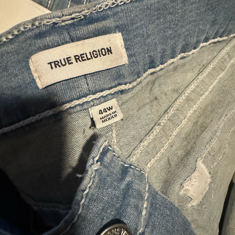 True Religion Light Blue Distressed Jeans